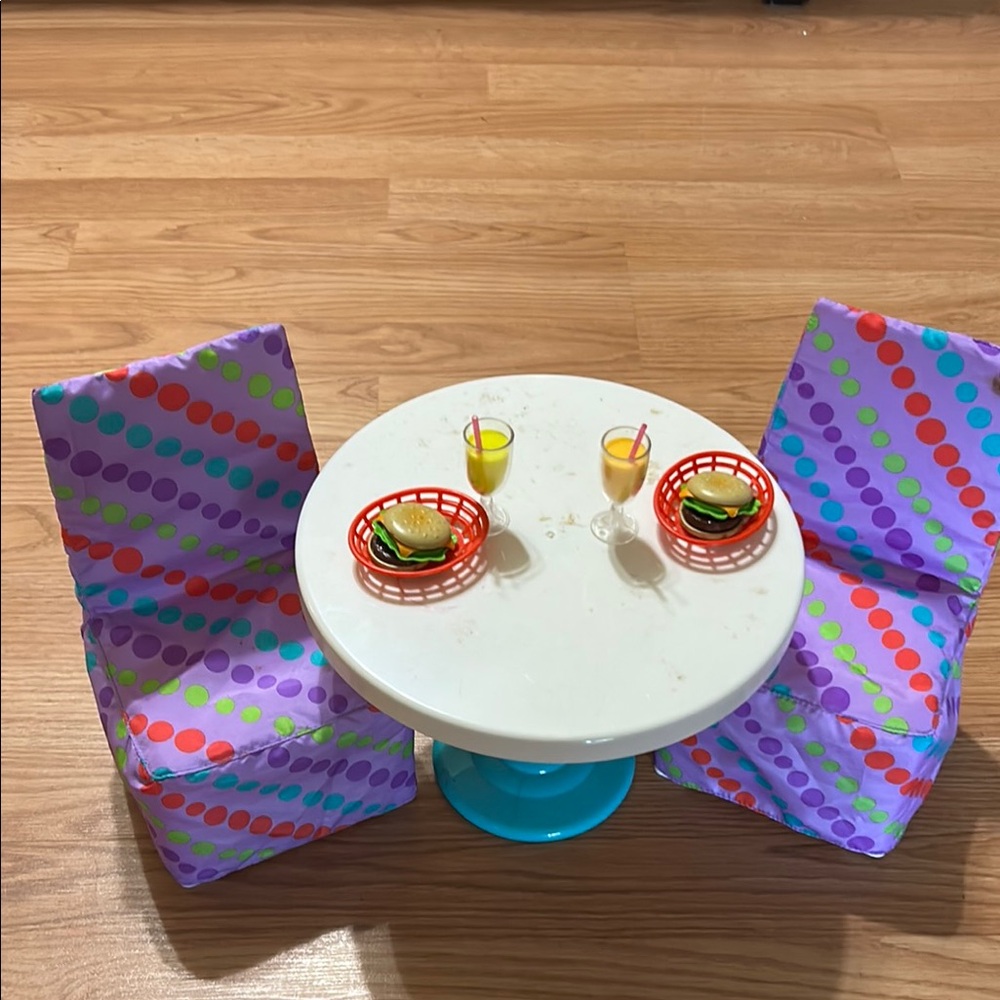 Colorful Doll Dining Set with Accessories - Picture 2 of 5